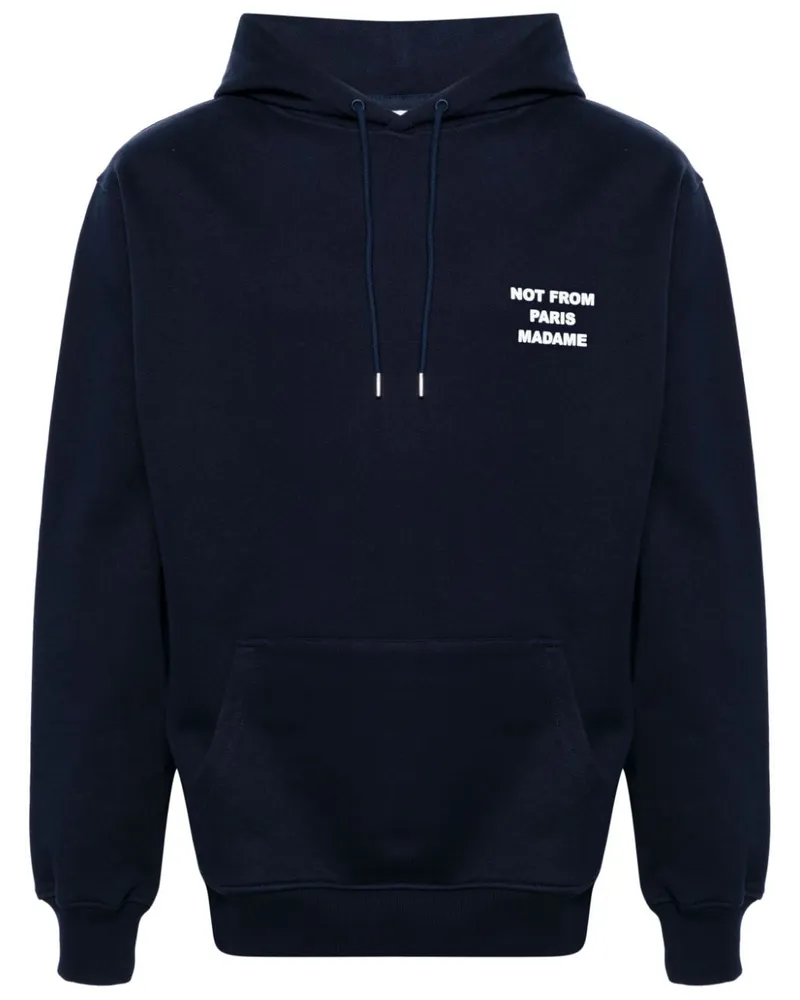 Drôle de Monsieur Hoodie mit Slogan-Print Blau