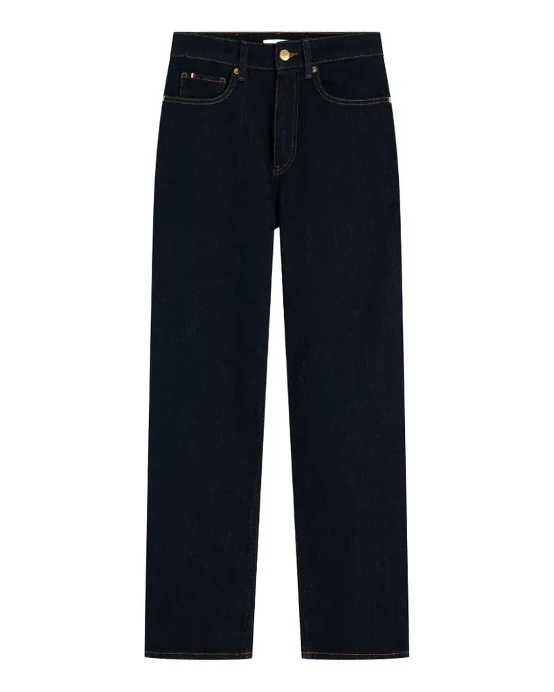 Tommy Hilfiger logo-patch straight-leg jeans - Blau Blau