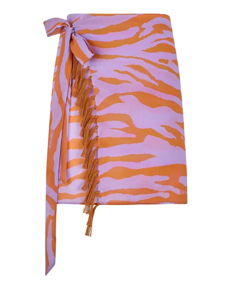 ATTICO zebra-print tassel-trimmed mini skirt - Violett Violett