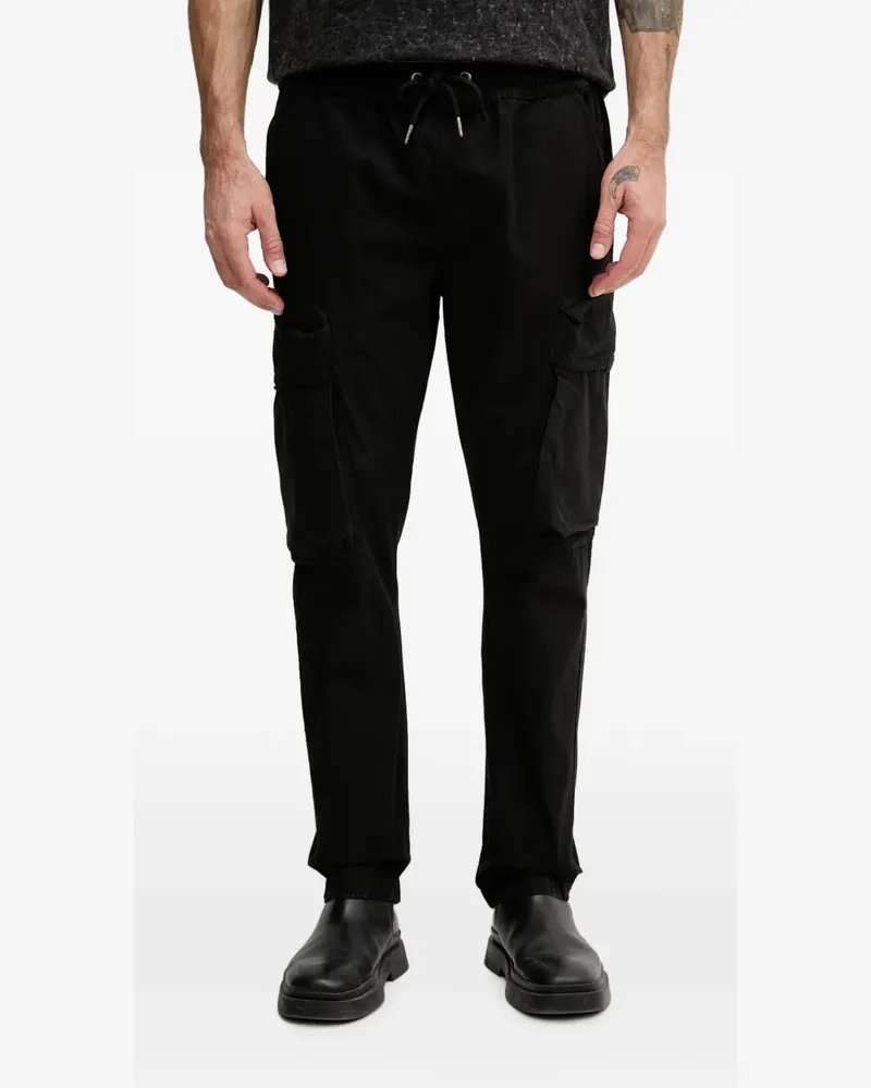 Alpha Industries drawstring-waist cargo pants - Schwarz Schwarz