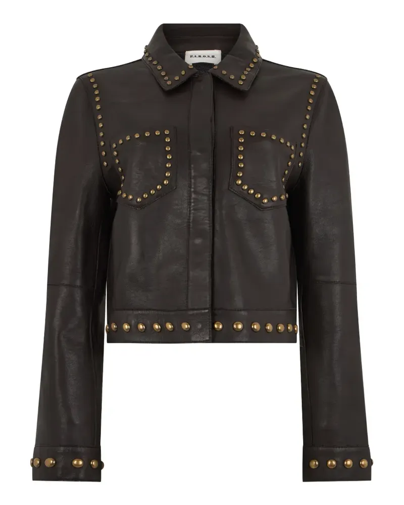P.A.R.O.S.H. P.A.R.O H. Lederjacke mit Nieten - Braun Braun