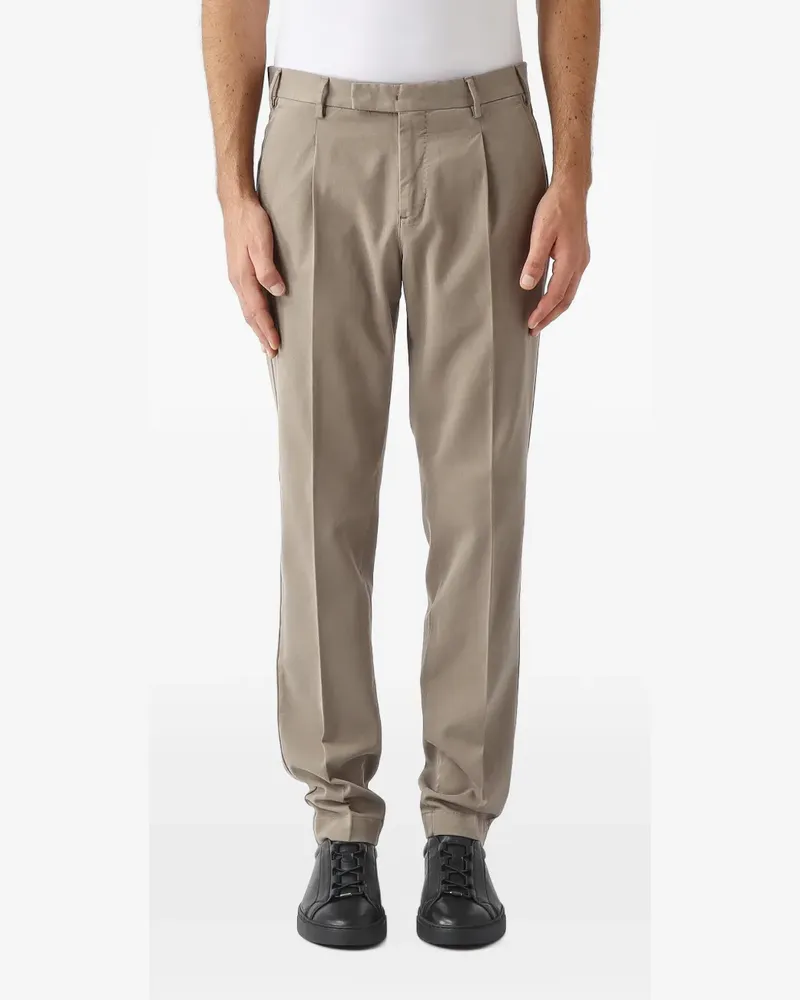 PT TORINO Master pleated pressed-crease tailored trousers - Nude Nude