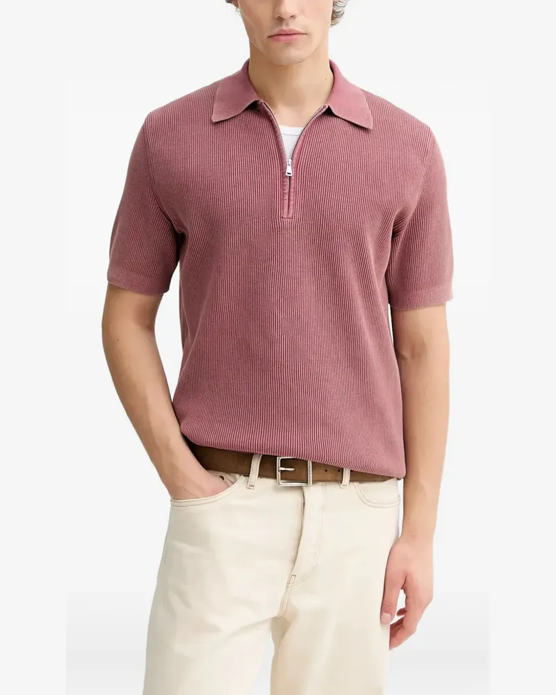 Marc O'Polo ribbed-knit zip-fastening polo shirt - Rosa Rosa
