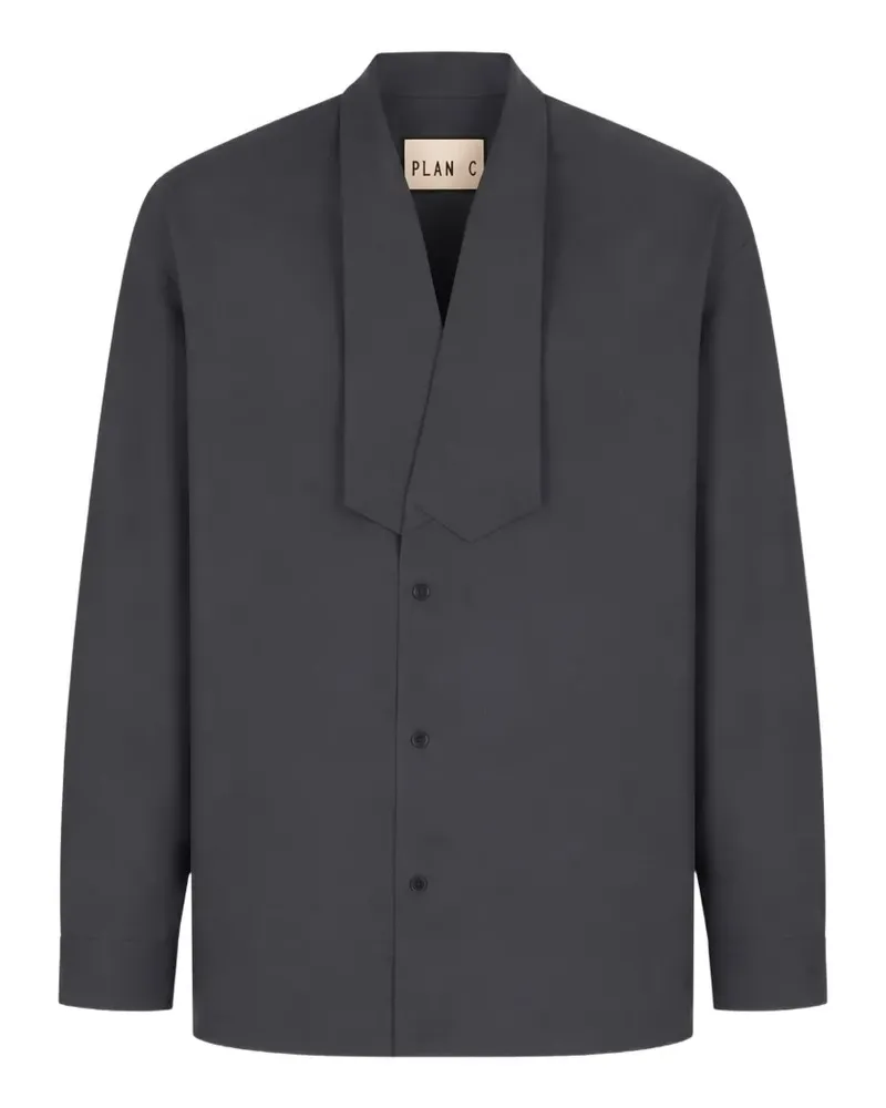 PLAN C Hemd mit Schaldetail - Grau Grau