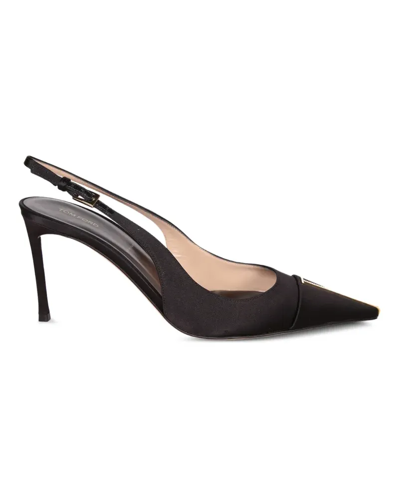 Tom Ford Thea Slingback-Pumps aus Satin und Kristall - Schwarz Schwarz