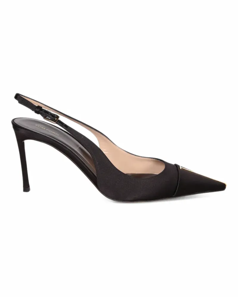 Tom Ford Thea Slingback-Pumps aus Satin und Kristall - Schwarz Schwarz