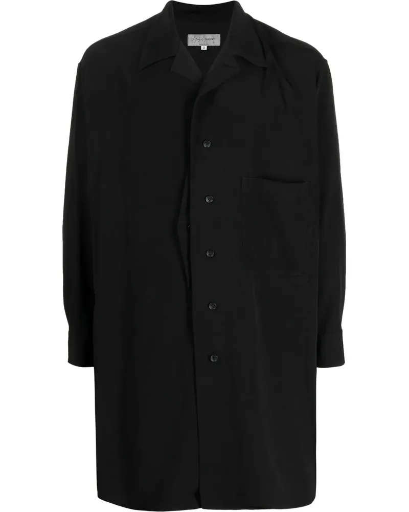 Yohji Yamamoto Hemd mit aufgesetzter Tasche - Schwarz Schwarz