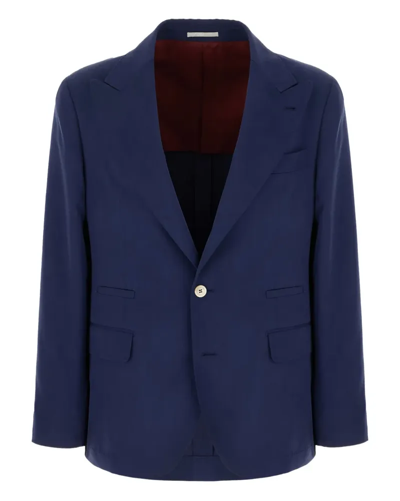 Brunello Cucinelli Sakko aus Seide - Blau Blau