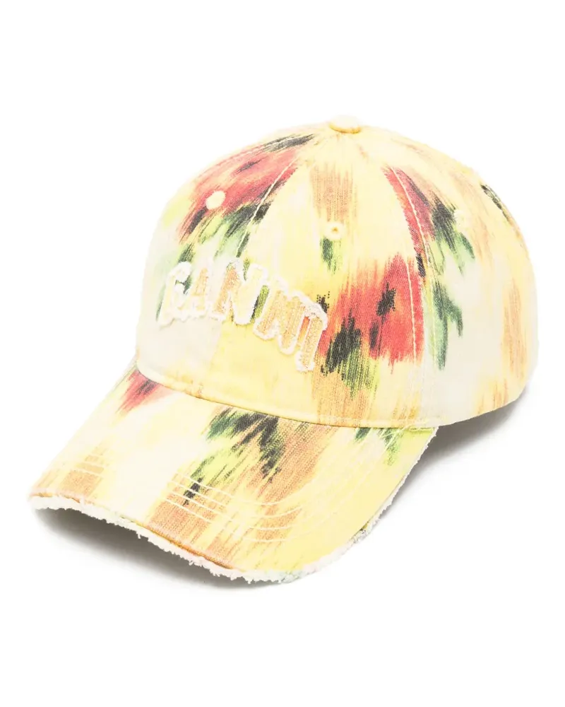 Ganni logo-embroidered cap - Gelb Gelb