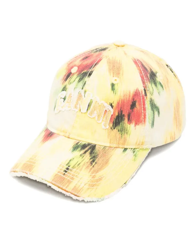 Ganni logo-embroidered cap - Gelb Gelb