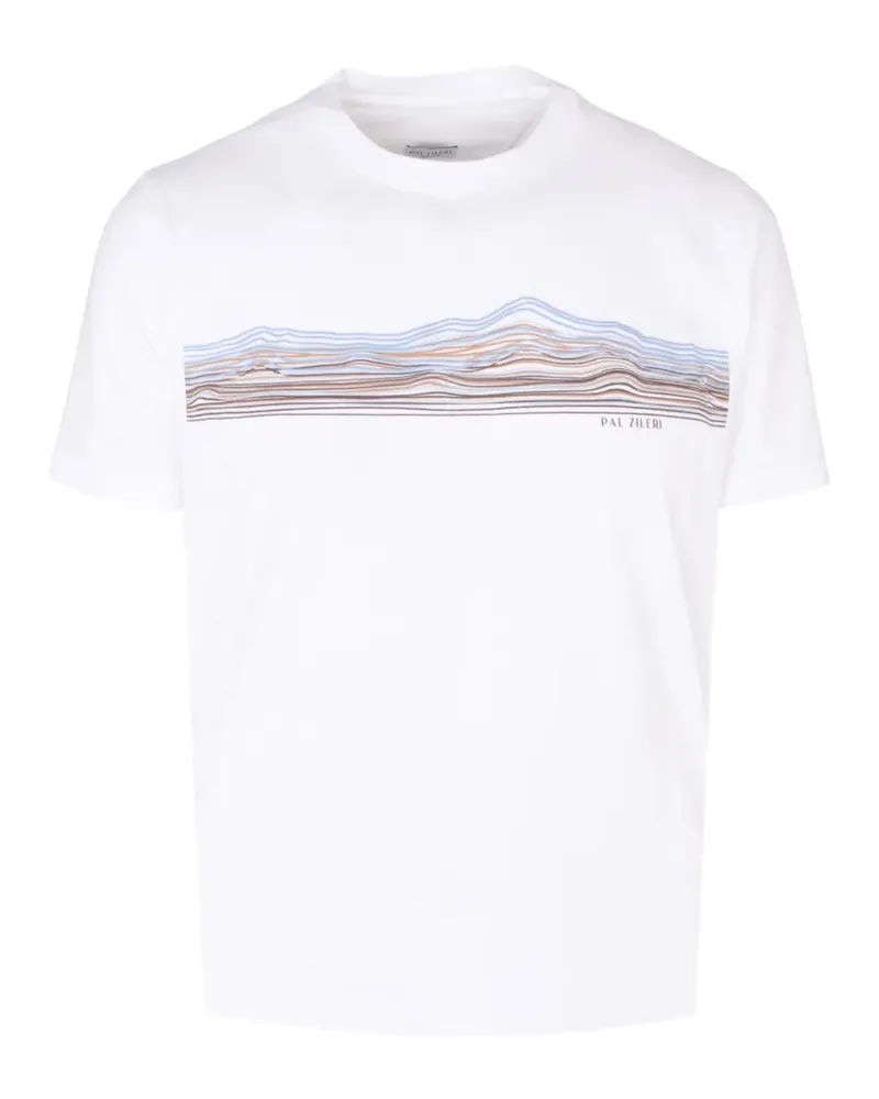 Pal Zileri landscape-print T-shirt - Weiß Weiß