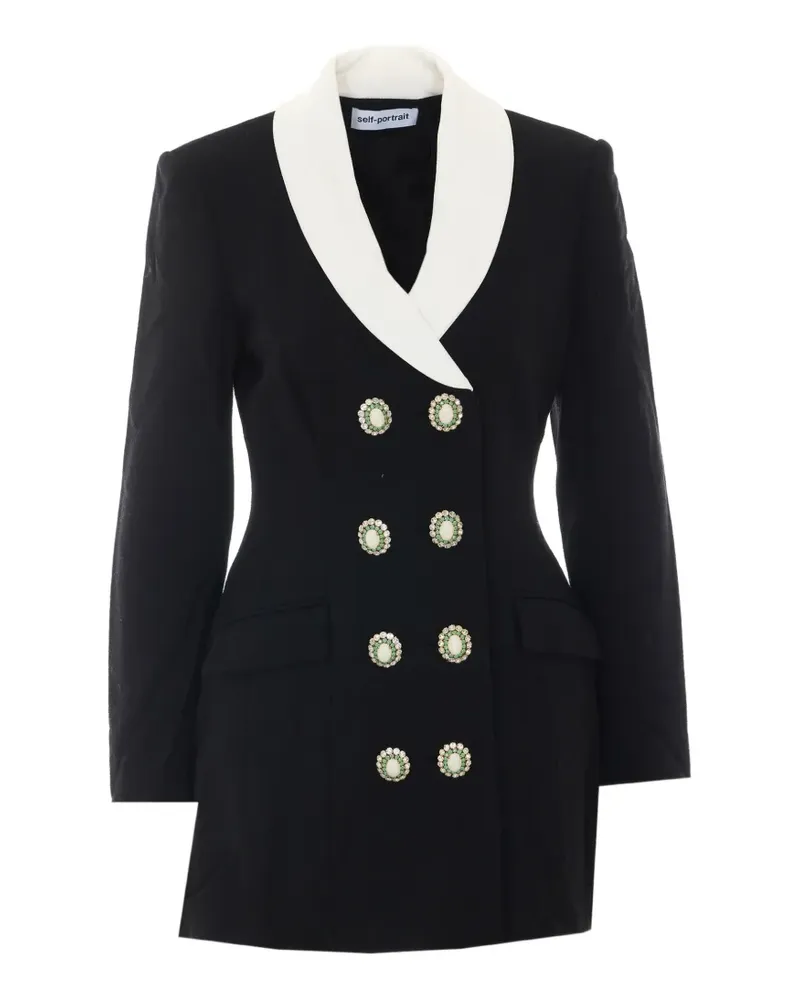 Self-Portrait black tailored blazer mini dress - Schwarz Schwarz