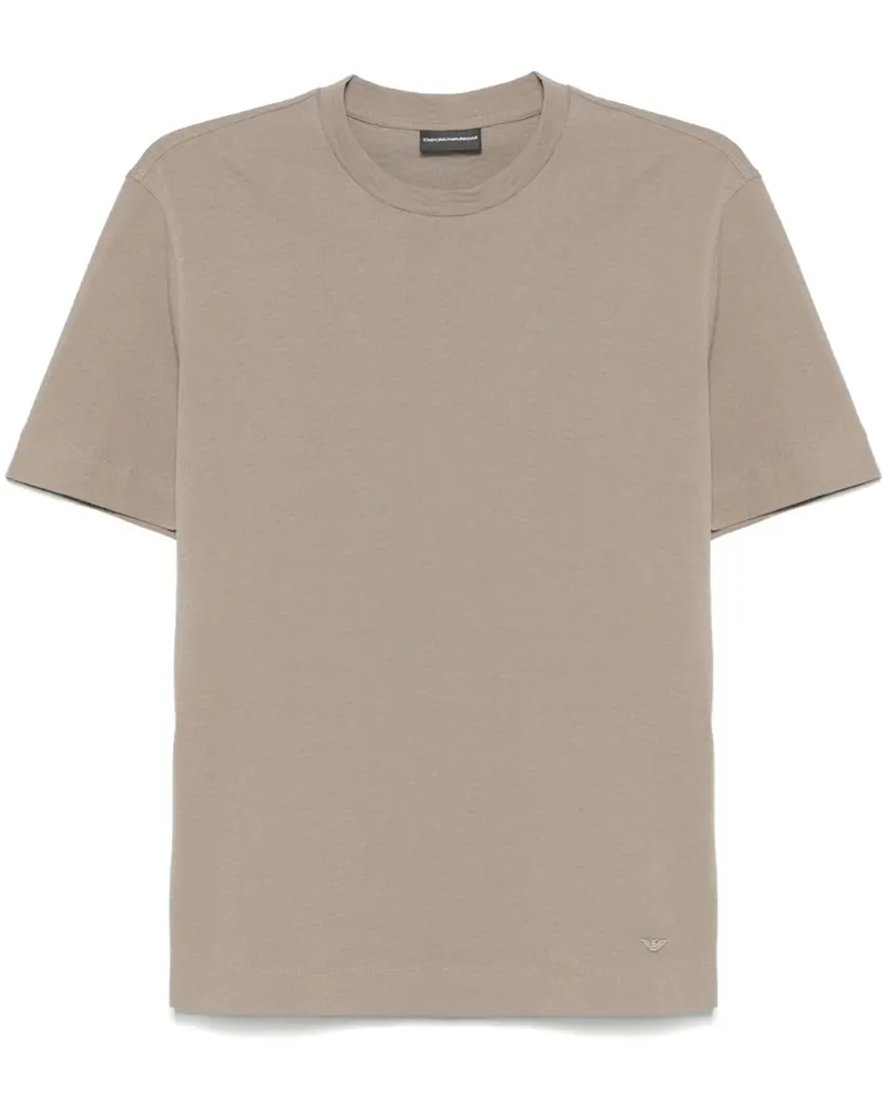 Emporio Armani T-Shirt aus Wellen-Jacquard - Braun Braun
