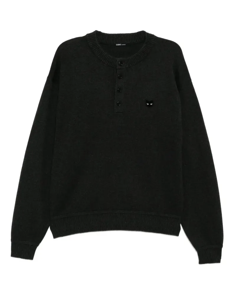 SONGZIO Sweatshirt mit Katzenstickerei - Grau Grau
