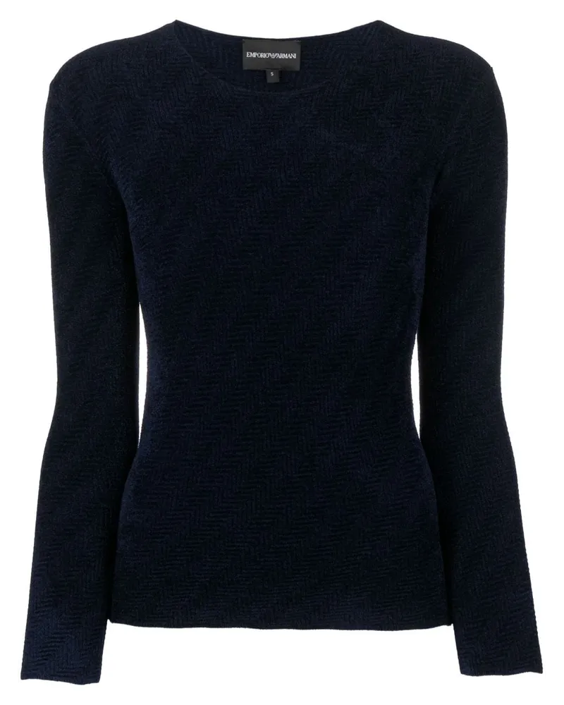 Emporio Armani Pullover mit Muster Blau