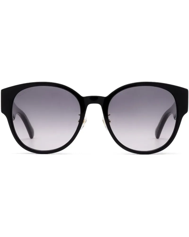 Gucci Sonnenbrille mit rundem Gestell - Schwarz Schwarz