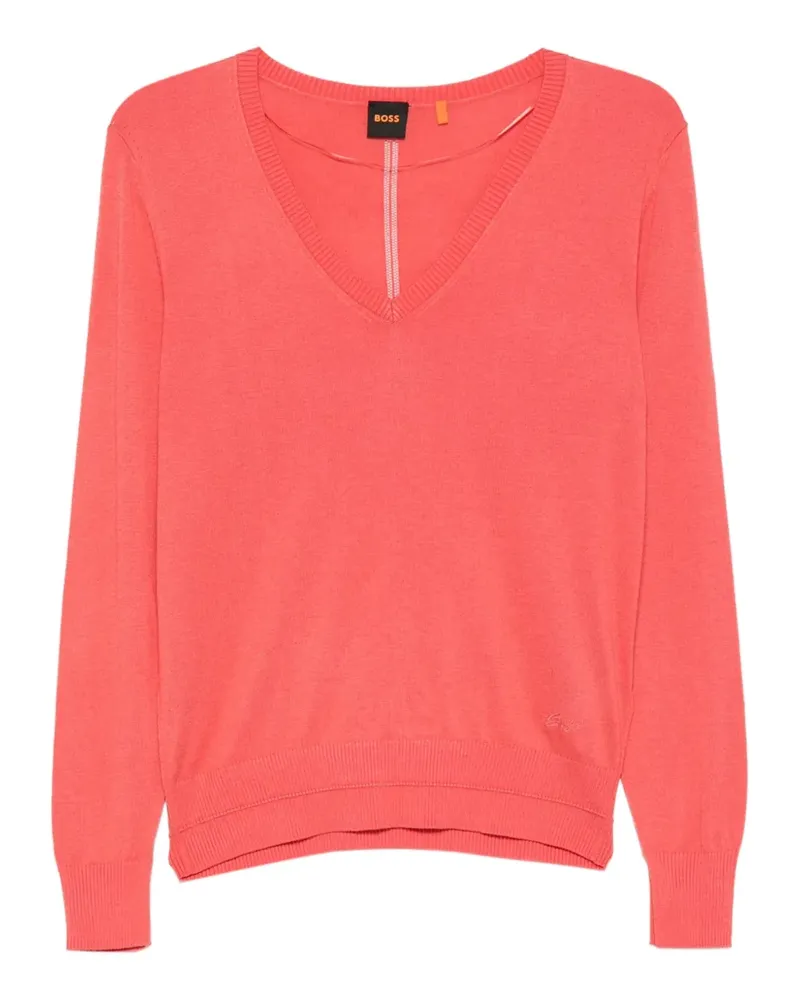 HUGO BOSS Pullover mit V-Ausschnitt - Rosa Rosa
