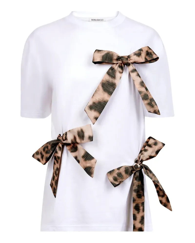 Nina Ricci T-Shirt mit Leopardenprint - Weiß Weiß