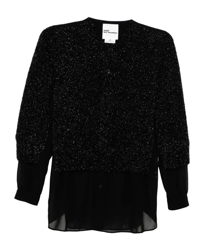 Noir Kei Ninomiya glittered shirt - Schwarz Schwarz