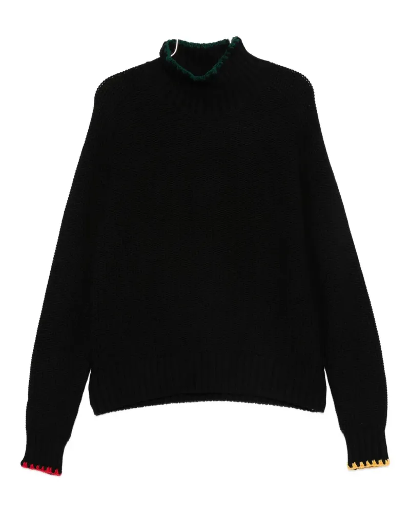 YMC waffle high-neck sweater - Schwarz Schwarz