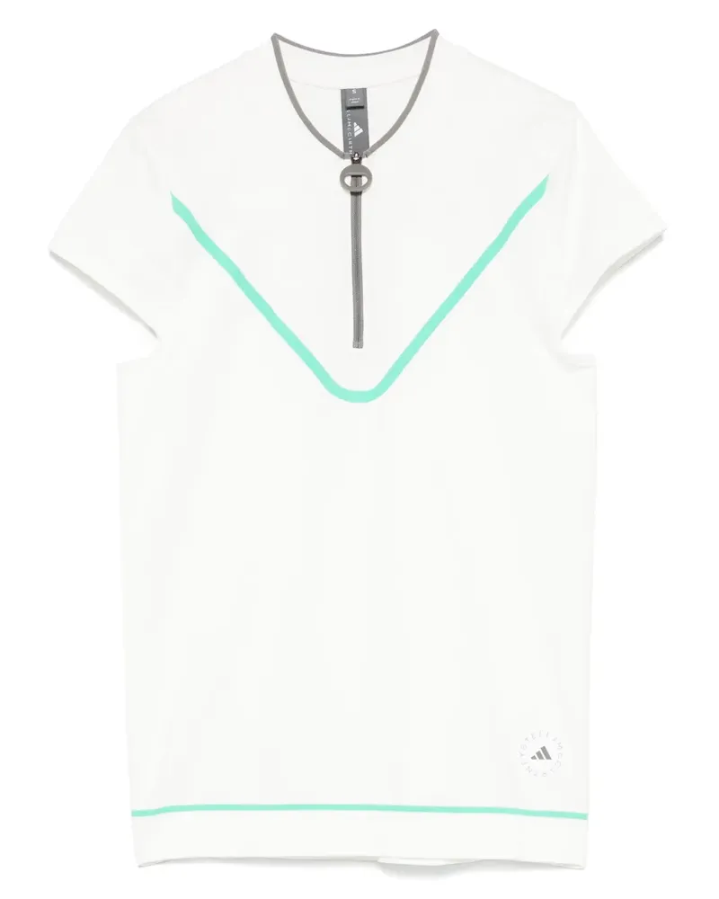 adidas Golf-Poloshirt mit kurzem Reißverschluss - Weiß Weiß