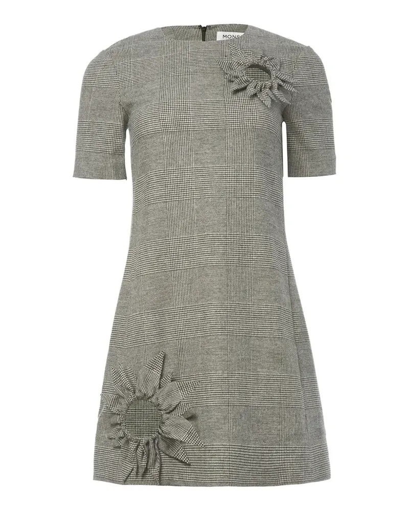 Monse Prince of Wales Minikleid mit Sonnenblumendetail - Grau Grau