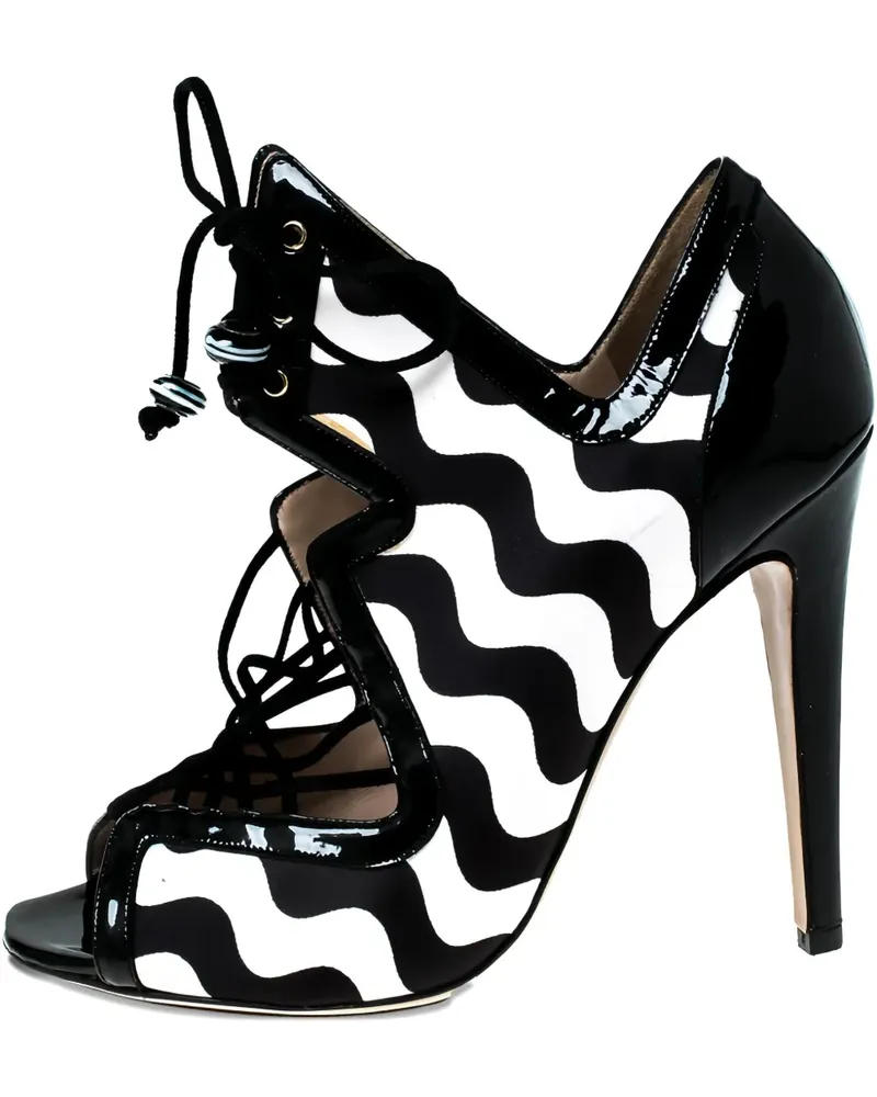 Nicholas Kirkwood Sandalen mit Wellen-Print - Schwarz Schwarz
