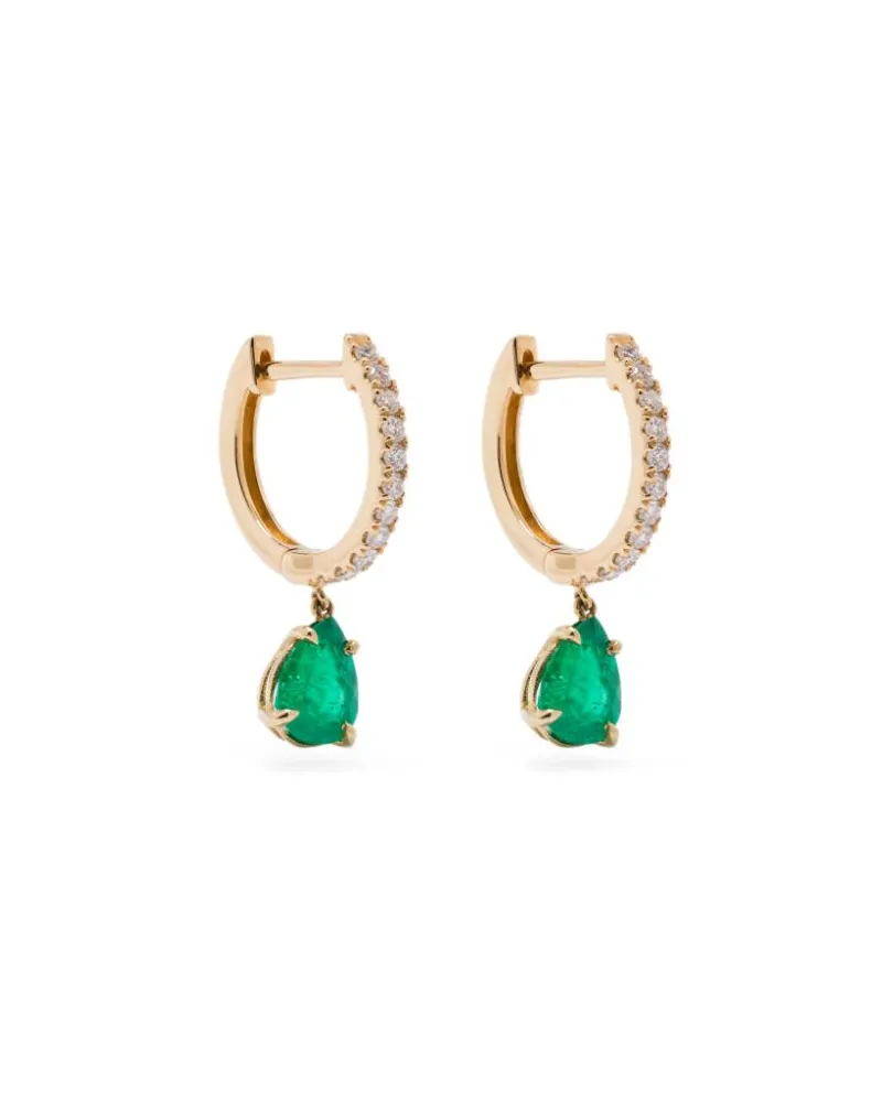 ANITA KO 18KT yellow gold emerald and diamond earrings Gold