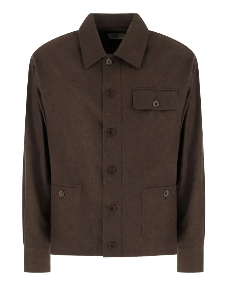 PENCE button-up patch-pocket shirt jacket - Braun Braun