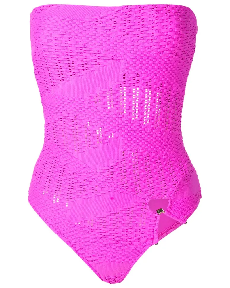 Amir Slama Rust Bandeau-Badeanzug - Rosa Rosa