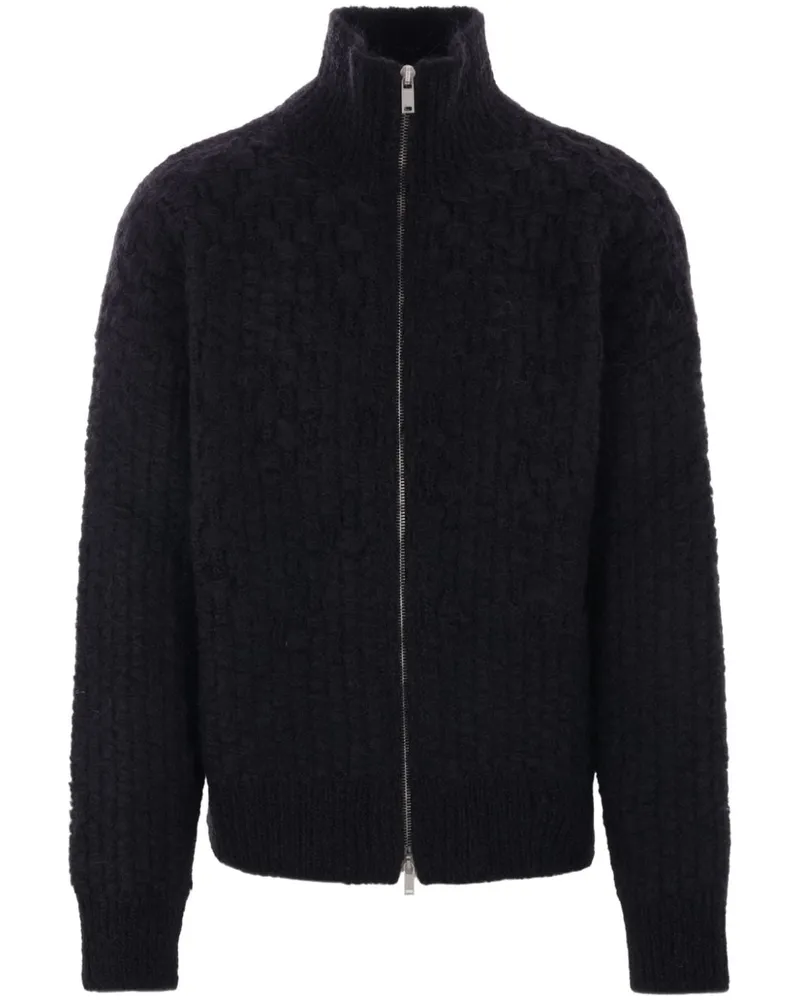 Jil Sander Cardigan in Korbstrick - Schwarz Schwarz