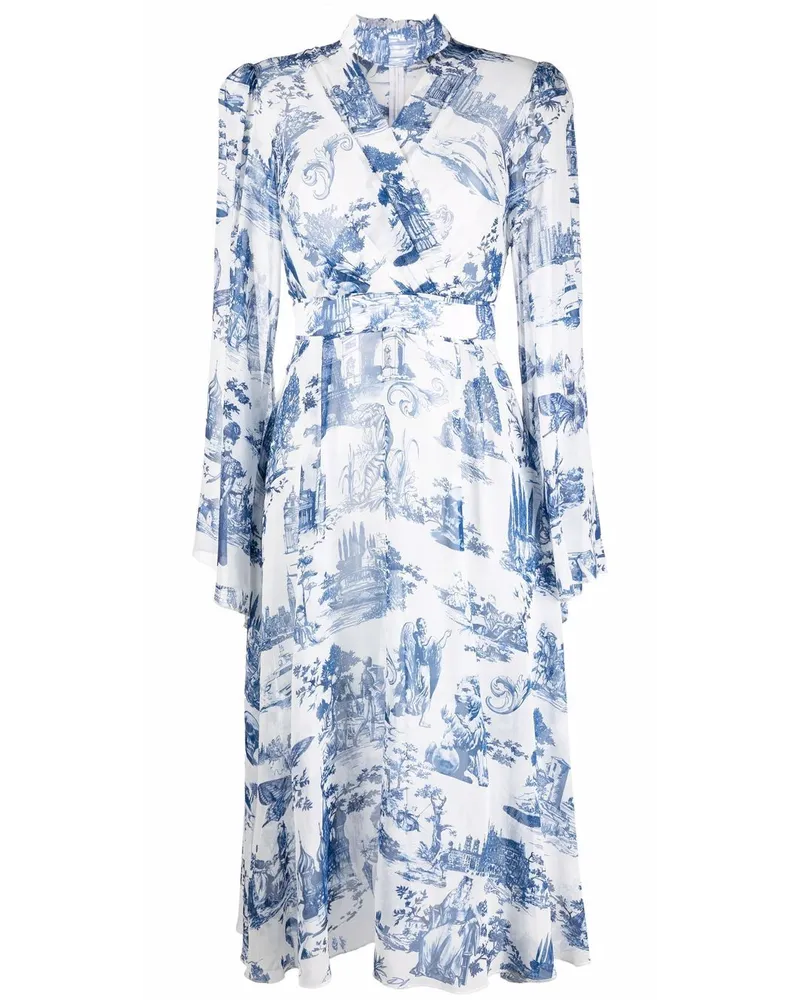 Philipp Plein Georgette.Crystal Seidenkleid - Weiß Weiß