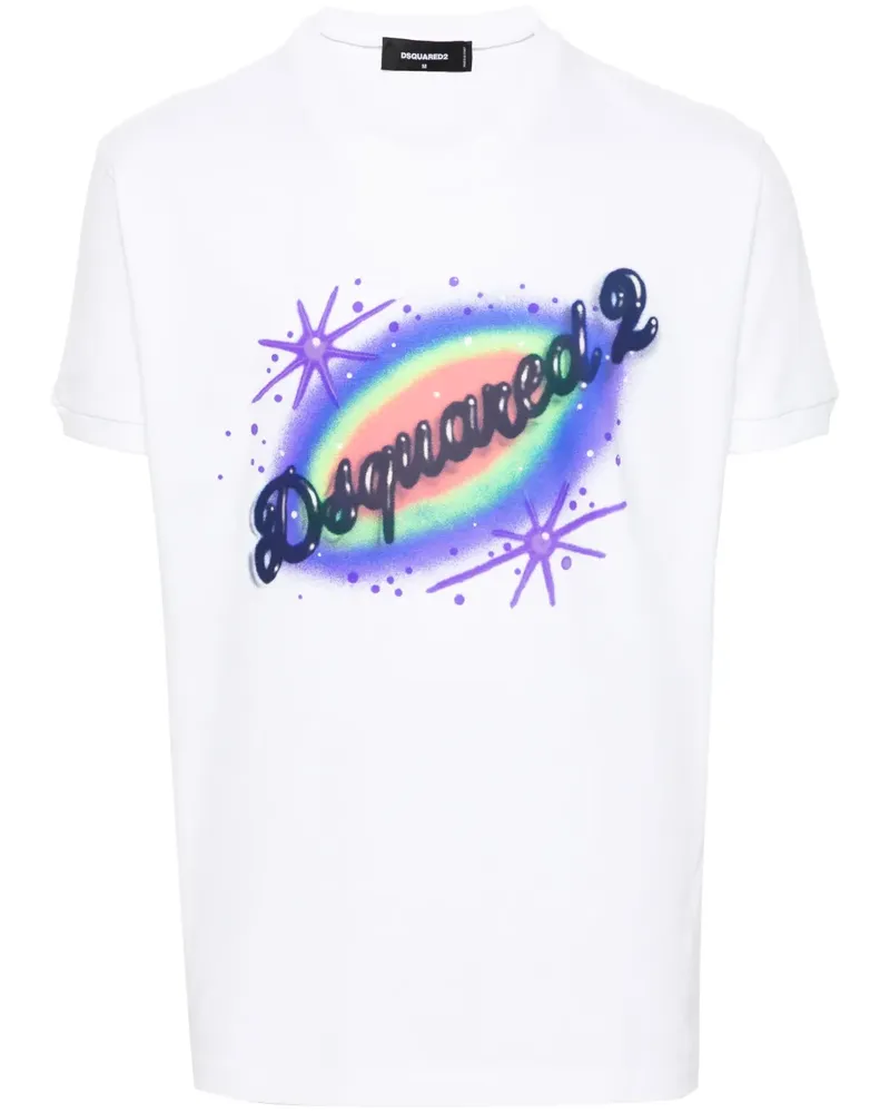 Dsquared2 T-Shirt mit Logo-Print - Weiß Weiß
