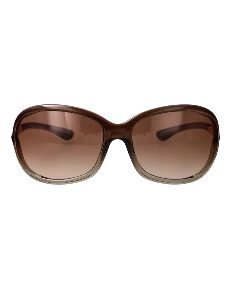 Tom Ford Jennifer Sonnenbrille mit ovalem Gestell - Braun Braun