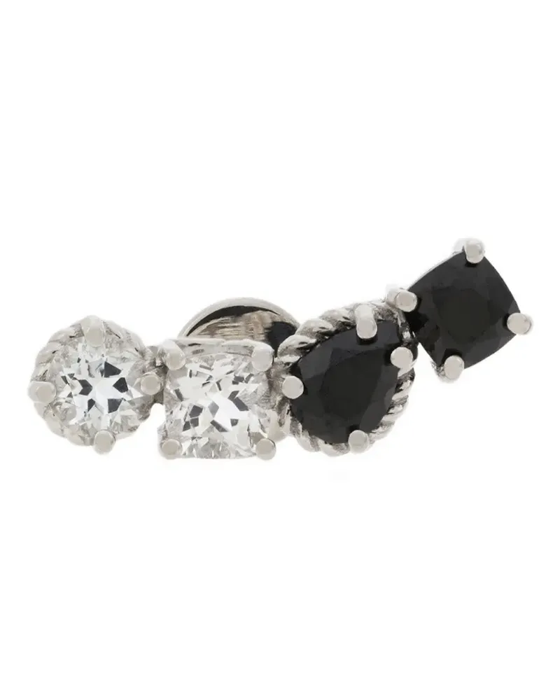 Dolce & Gabbana 18kt Single Rainbow Monochrome Weißgoldohrring mit Topas und Spinell Weiß