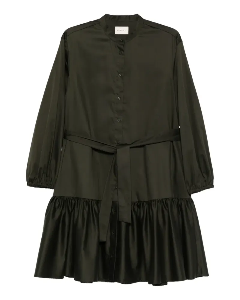 Gant Satinkleid mit Bindegürtel - Grün Grün