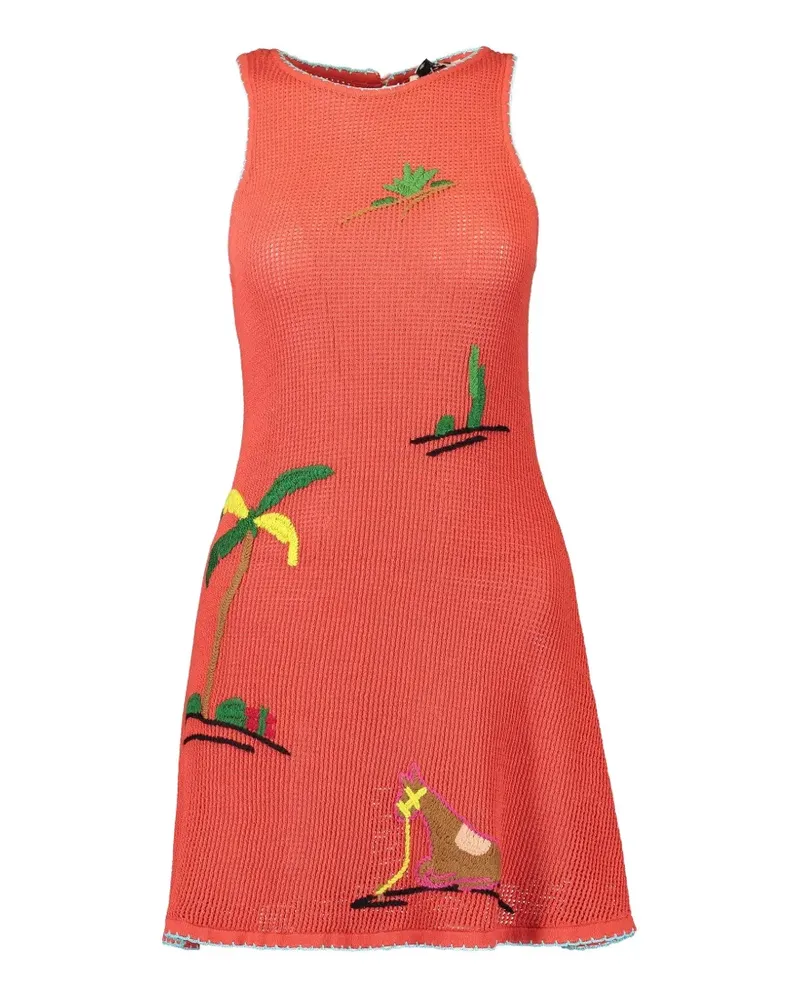 STAUD Marea Minikleid mit Stickerei - Orange Orange