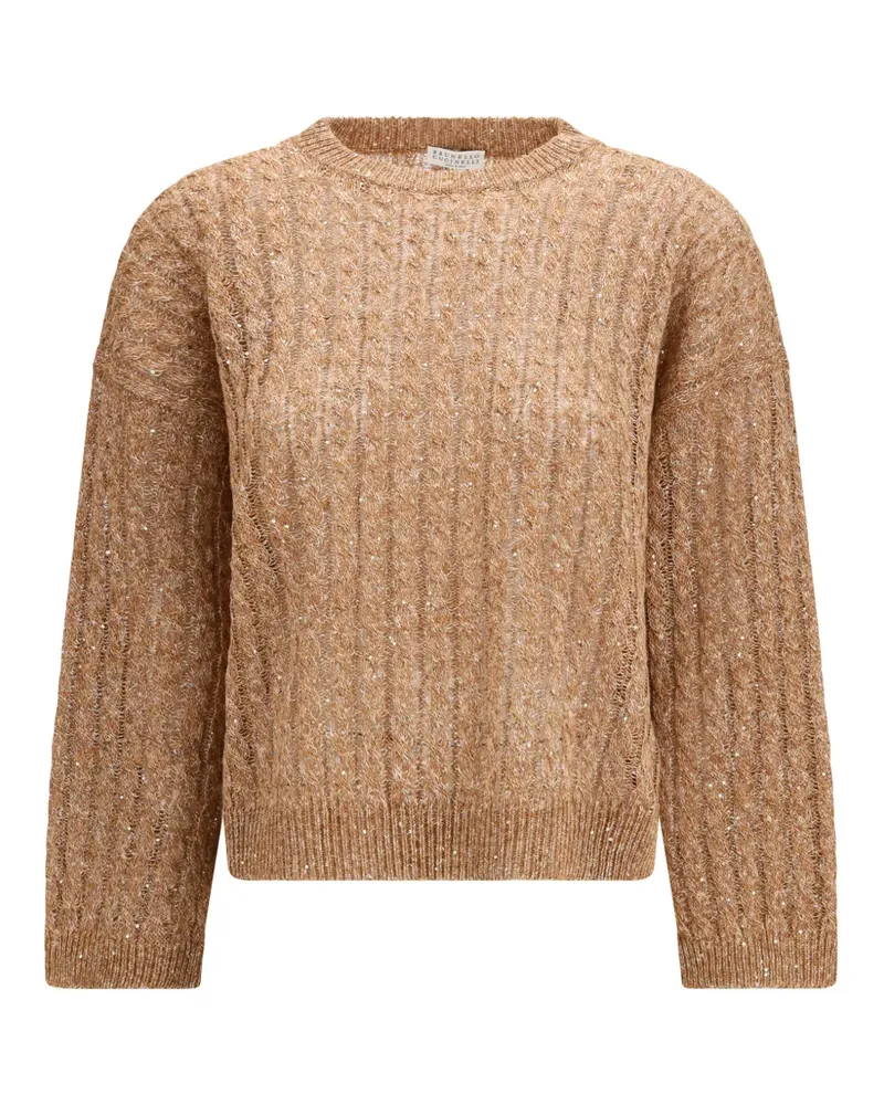 Brunello Cucinelli Pullover mit Zopfmuster - Nude Nude