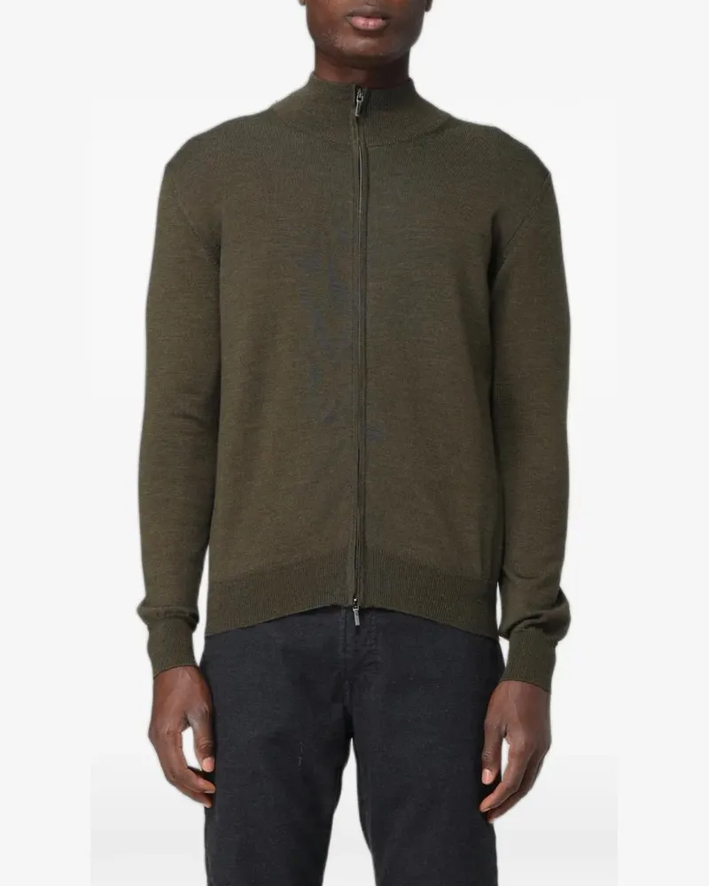 XC zip-up merino wool cardigan - Grün Grün