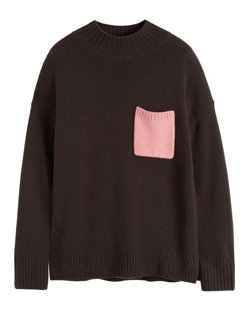 Chinti & Parker Pullover mit Kontrasttasche - Braun Braun
