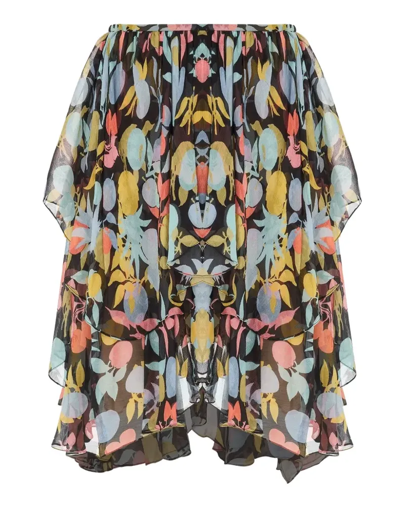 Chloé floral-print ruffled skirt - Schwarz Schwarz
