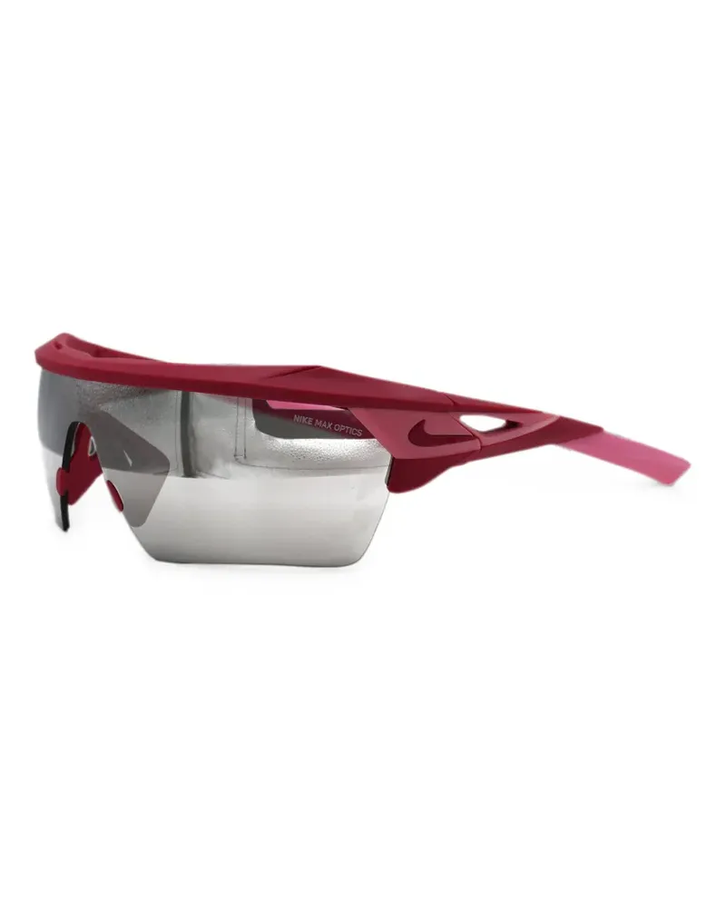 Nike Hyperforce Elite XL Sonnenbrille mit geometrischem Gestell - Rot Rot