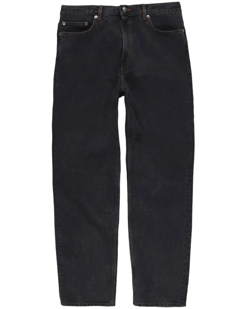 A.P.C. Straight-Leg-Jeans mit Kontrastnähten - Schwarz Schwarz