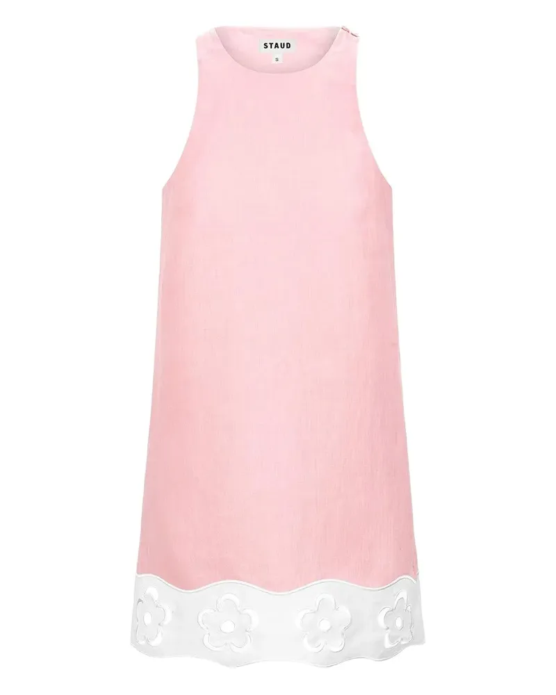 STAUD Mika Leinenkleid mit Blumenschliff - Rosa Rosa