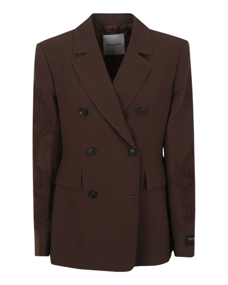 Ermanno Scervino floral double-breasted blazer - Braun Braun