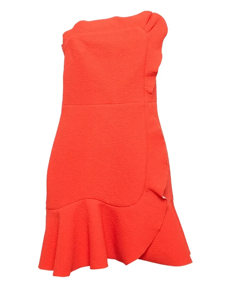 Sandro Strukturiertes Minikleid mit Rüschen - Orange Orange