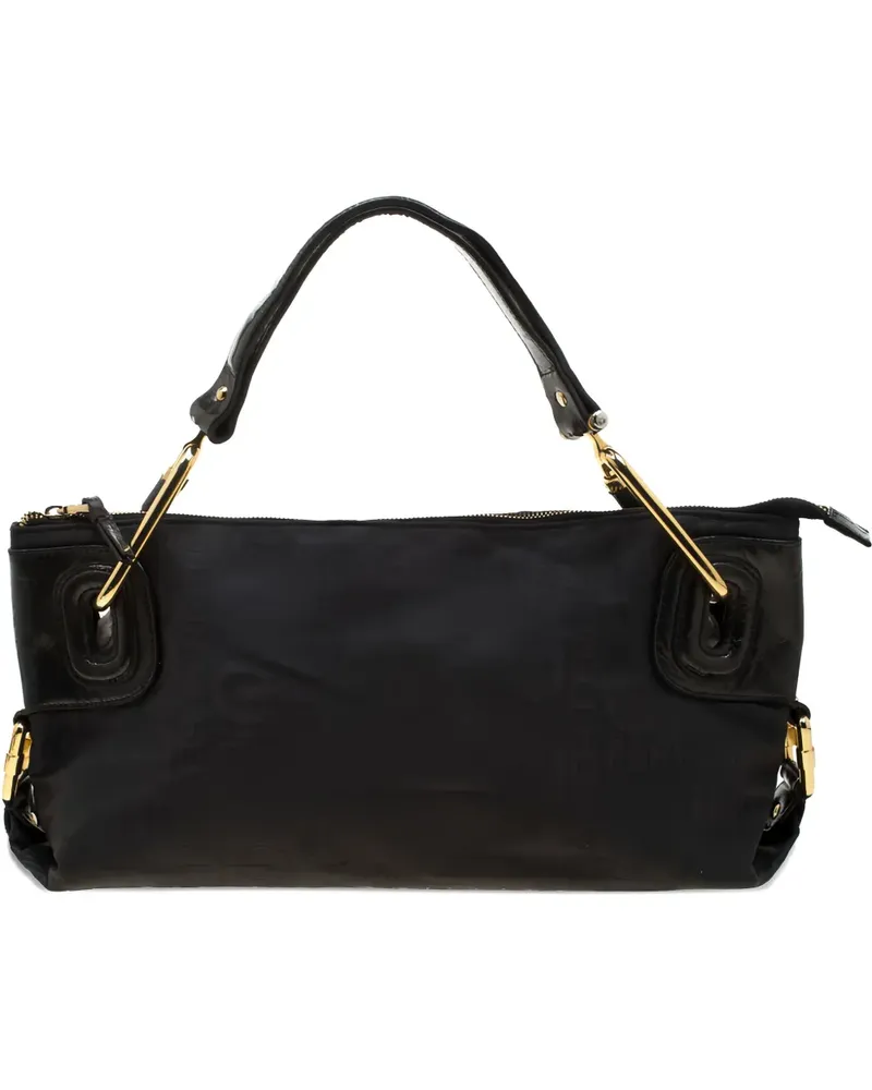 Gianfranco Ferré Shopper mit Lederriemen - Schwarz Schwarz