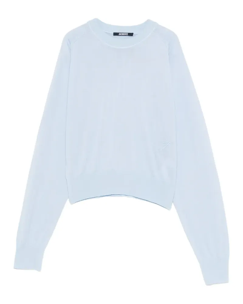 Jacquemus Le Sweater J logo-embroidered crew-neck sweater - Blau Blau