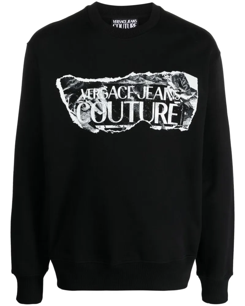 Versace Jeans Sweatshirt mit Logo-Print Schwarz