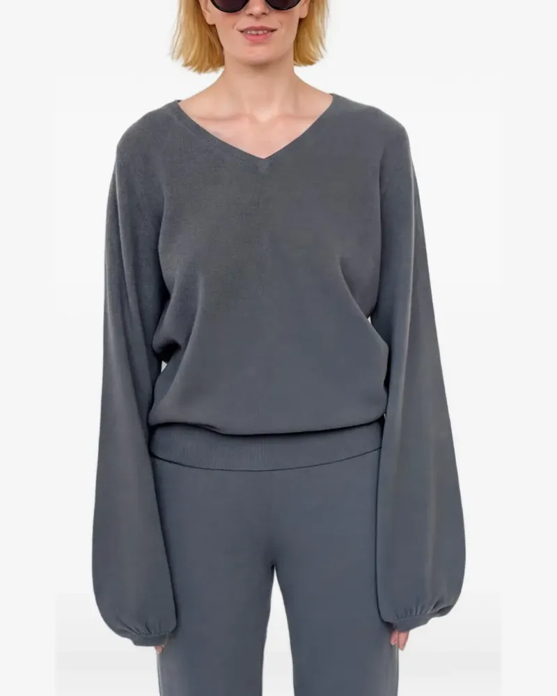 Frenckenberger Pullover mit Ballonärmeln - Grau Grau